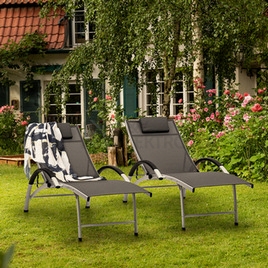 Obrázek produktu Lehátko Blumfeldt Sun Valley sklopné s polštářem šedé 10033308 1