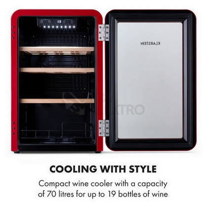 Obrázek produktu Vinotéka KLARSTEIN Vinetage 19 Uno 70l 4–22°C červená 10035571 2