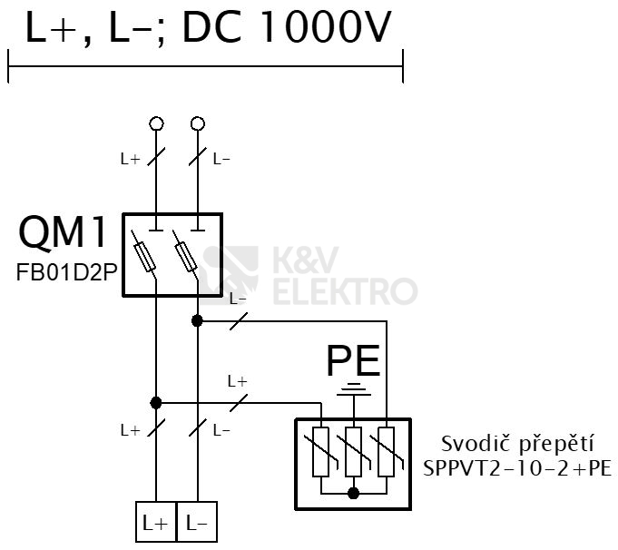 Obrázek produktu Kompletní DC nástěnná rozvodnice pro FVE Famatel fr004EATON IP65 1string fr39081-DC-0-1-1 1