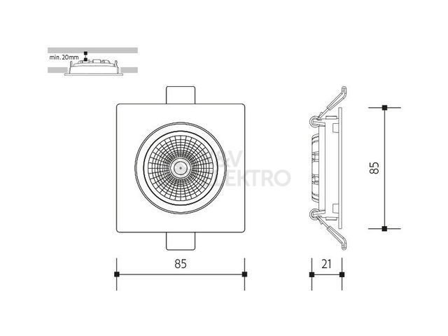 Obrázek produktu Podhledové LED svítidlo Panlux VP COB 6W 3000K bílá černá PN14100052 5