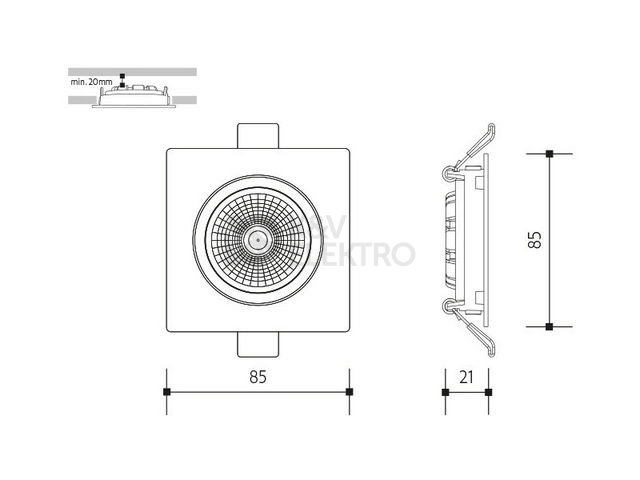 Obrázek produktu Podhledové LED svítidlo Panlux VP COB 6W 3000K bílá černá PN14100052 5