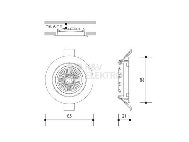 Obrázek produktu Podhledové LED svítidlo Panlux VP COB 6W 4000K černá PN14300046 5