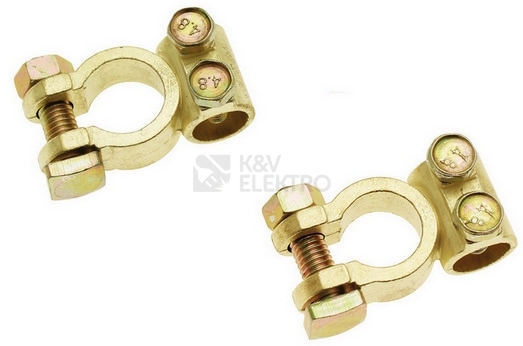 Obrázek produktu Svorky akumulátoru kulaté mosaz 1 pár BGS BS1408 0