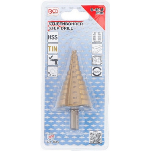Vrták kónický HSS průměr 6,0-45,0mm BGS BS1615