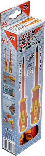 Obrázek produktu Šroubovák plochý 4mm křížový PH2 VDE BGS BS35812 1