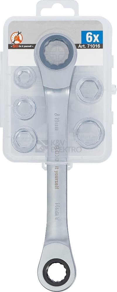 Obrázek produktu Ráčnový očkový klíč se sadou adaptérů BGS BS71016 1