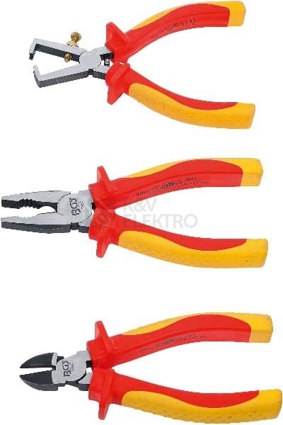 Obrázek produktu Kleště elektrikářské VDE ,3 díly BGS BS7158 1