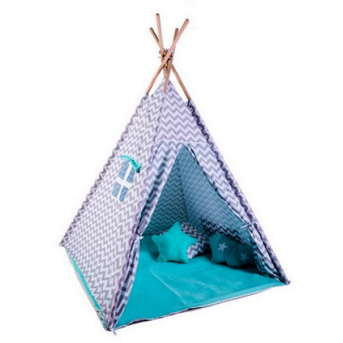 Dětský stan Teepee Jezerní království tyrkysové G21 60026407