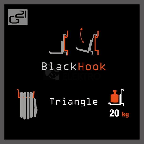 Obrázek produktu Závěsný systém G21 BlackHook triangle 18x10x26cm 635002 5