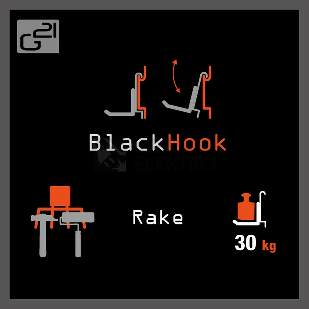Obrázek produktu Závěsný systém G21 BlackHook rake 21,5x10x13cm 635003 5