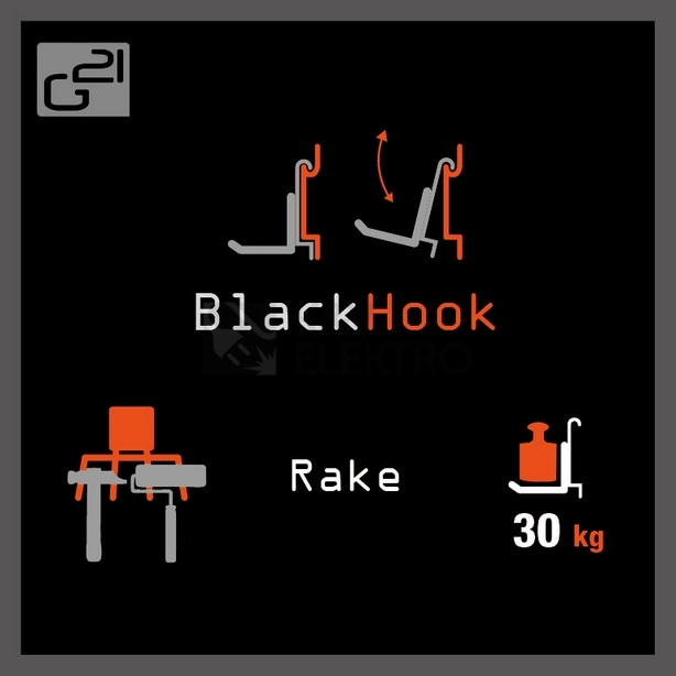 Obrázek produktu Závěsný systém G21 BlackHook rake 21,5x10x13cm 635003 5