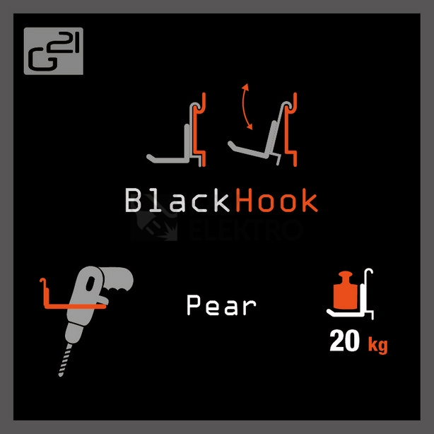 Obrázek produktu Závěsný systém G21 BlackHook pear 12x10,5x21,5cm 635009 3