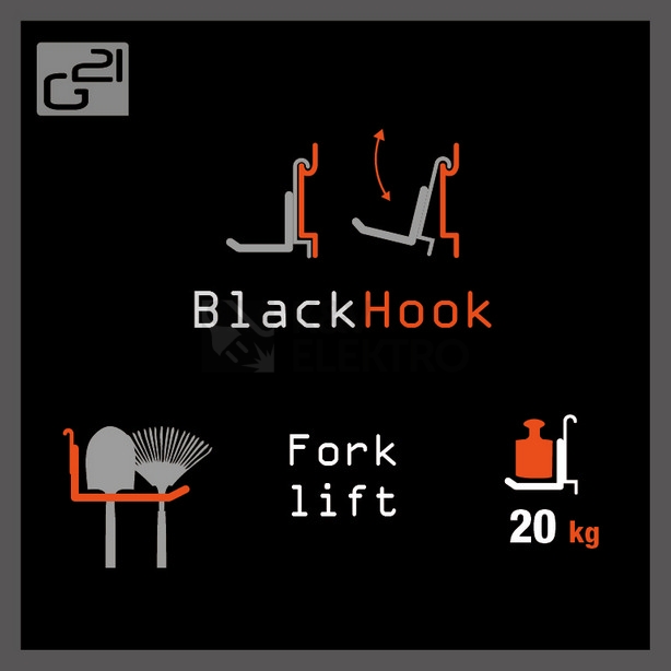 Obrázek produktu Závěsný systém G21 BlackHook fork lift 9x19x24cm 635010 4
