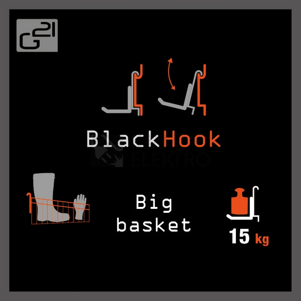 Obrázek produktu Závěsný systém G21 BlackHook big basket 63x14x35cm 635016 4