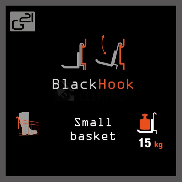 Obrázek produktu Závěsný systém G21 BlackHook small basket 30x22x23cm 635017 5