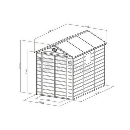 Obrázek produktu Zahradní domek G21 PAH 523 - 188x278cm plastový světle šedý 6390024 2
