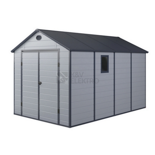Zahradní domek G21 PAH 882 - 241x366cm plastový světle šedý 6390032
