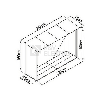 Obrázek produktu Přístřešek na dřevo G21 WOH 181 - 242x75cm hnědý 63900496 3