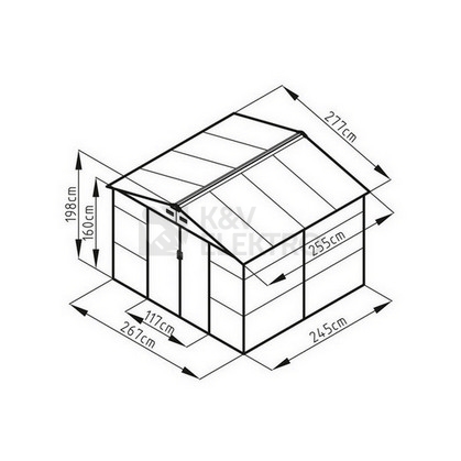 Obrázek produktu Zahradní domek G21 GAH 706 - 277x255cm šedý 63900551 3