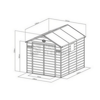 Obrázek produktu Zahradní domek G21 Boston 670 - 241x278cm plastový béžový 6390073 2