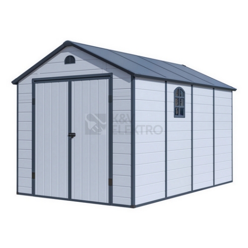 Zahradní domek G21 Boston 882 - 241x366cm plastový světle šedý 6390078