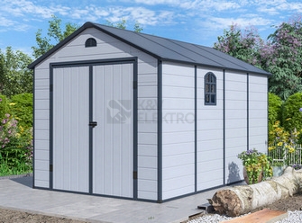 Obrázek produktu Zahradní domek G21 Boston 882 - 241x366cm plastový světle šedý 6390078 1