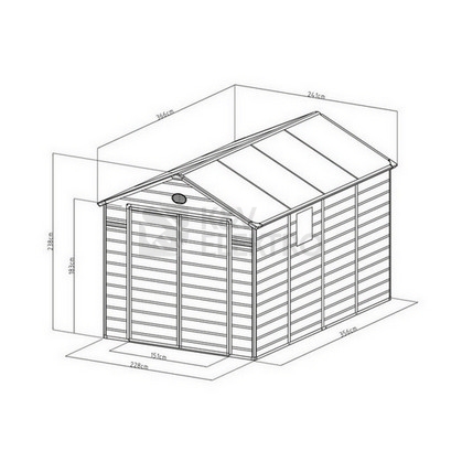 Obrázek produktu Zahradní domek G21 Boston 882 - 241x366cm plastový světle šedý 6390078 2