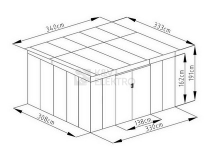 Obrázek produktu Zahradní domek G21 GRAH 1132 - 340x333cm antracitový 6390097 4