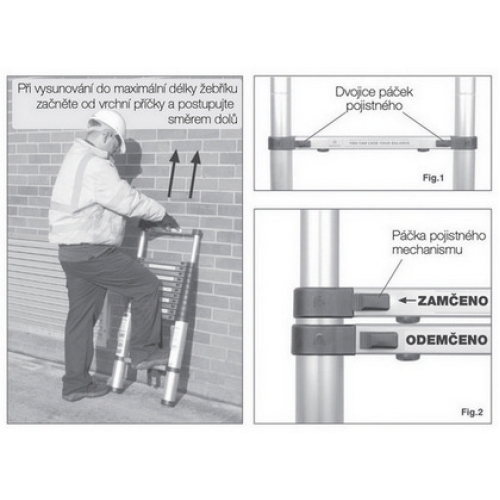 Teleskopický žebřík G21 GA-TZ13-3,8M hliníkový 6390432
