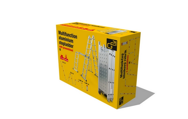 Hliníkové štafle G21 GA-SZ-4x3-3,7M multifunkční + podlážka 6390467 (obrázek 3)