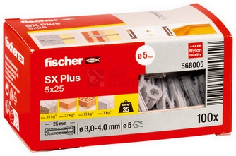 Obrázek produktu Hmoždinky FISCHER SX Plus 5x25 568005 (100ks) 2