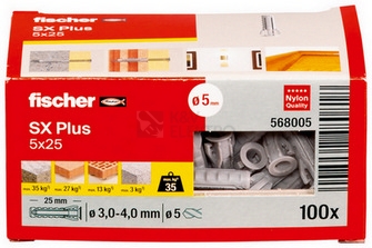 Obrázek produktu Hmoždinky FISCHER SX Plus 5x25 568005 (100ks) 5