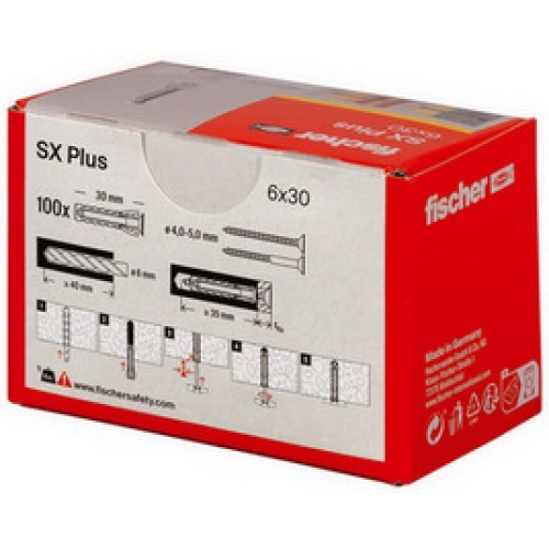 Hmoždinky FISCHER SX Plus 6x30 568006 (100ks) (obrázek 5)