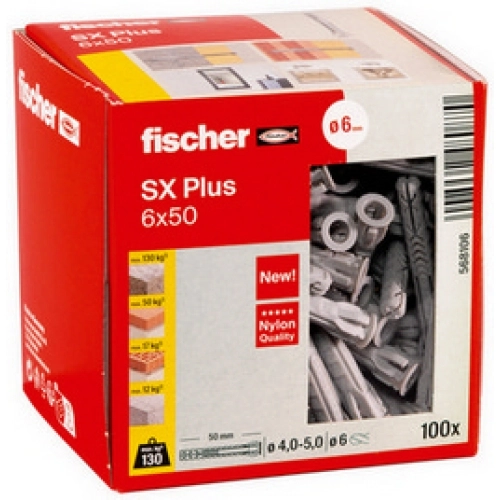 Hmoždinky FISCHER SX Plus 6x50 568106 (100ks) (obrázek 3)