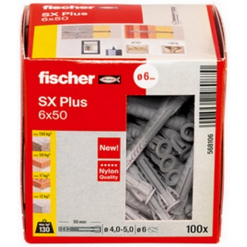Hmoždinky FISCHER SX Plus 6x50 568106 (100ks) (obrázek 6)