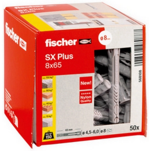 Hmoždinky FISCHER SX Plus 8x65 568108 (50ks) (obrázek 3)