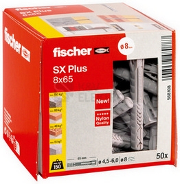 Obrázek produktu Hmoždinky FISCHER SX Plus 8x65 568108 (50ks) 2