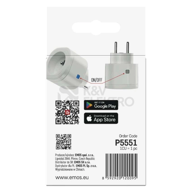 Obrázek produktu Chytrá zásuvka EMOS GoSmart WiFi zásuvka IP-3001F 1
