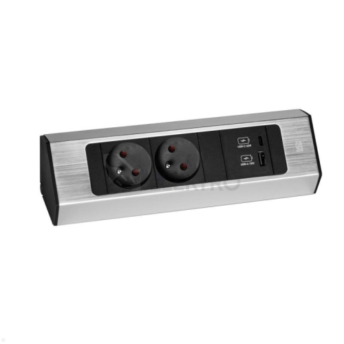  Zásuvková lišta pro nástěnnou a rohovou montáž Bachmann 932.003 CASIA 2x230V USB nabíječka A/C