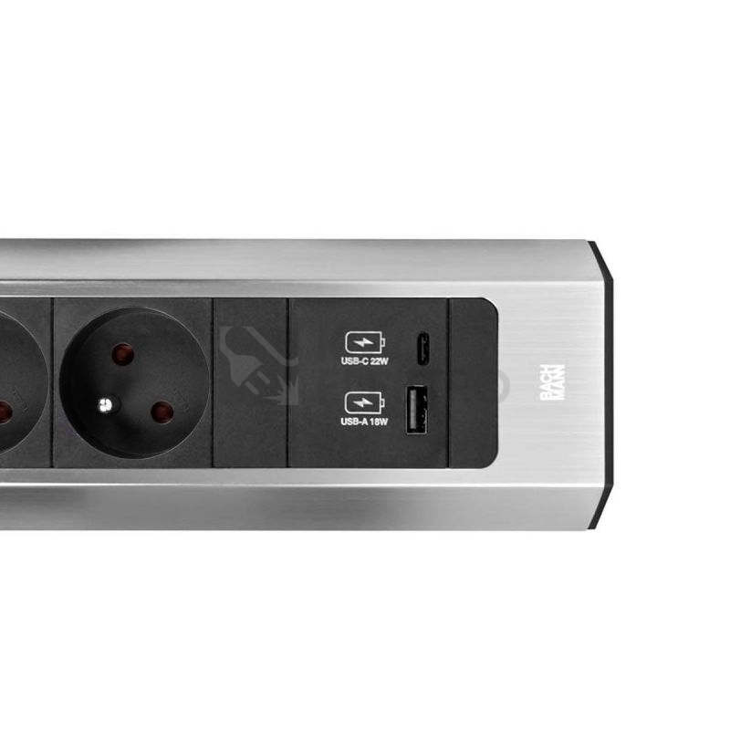Obrázek produktu  Rohová zásuvková lišta Bachmann 932.003 CASIA 2x230V USB nabíječka A/C 3