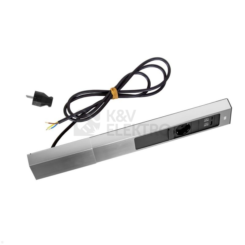 Obrázek produktu Rohová zásuvková lišta Bachmann 932.007 CASIA 2 3x230V USB nabíječka A/C 2