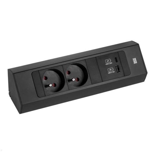 Rohová zásuvková lišta Bachmann 932.103 CASIA 2x230V USB nabíječka A/C