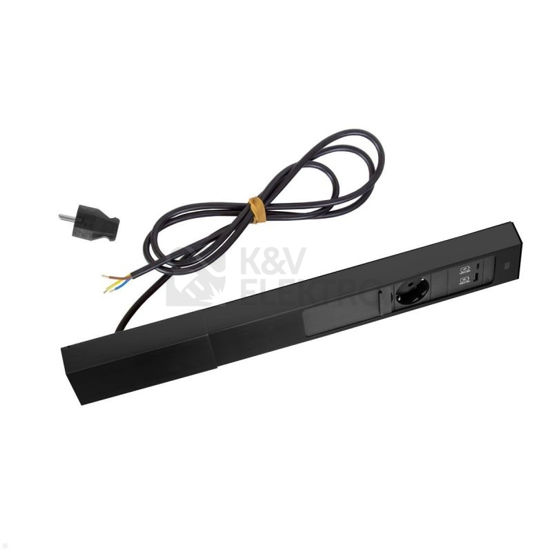 Obrázek produktu Rohová zásuvková lišta Bachmann 932.107 CASIA 2 3x230V USB nabíječka A/C 2