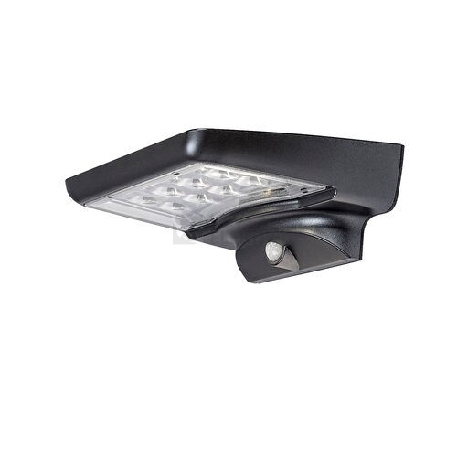 Solární svítidlo RABALUX Moselle LED 4W 4000K s pohybovým čidlem IP44 černá plast 77014