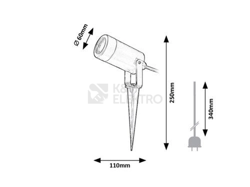Obrázek produktu Zemní svítidlo Rabalux Krobia GU10 1x4W IP65 černá 7814 2