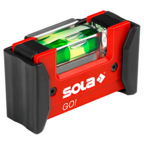 Kompaktní magnetická vodováha SOLA GO! magnetic CLIP 75mm 1libela s klipem na opasek 01621201