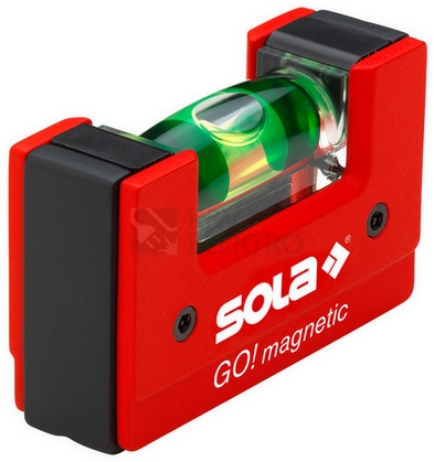 Obrázek produktu Kompaktní magnetická vodováha SOLA GO! magnetic CLIP 75mm 1libela s klipem na opasek 01621201 0