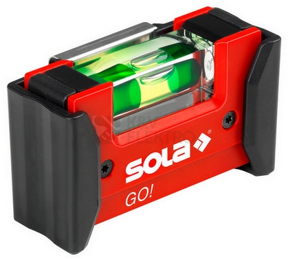 Obrázek produktu Kompaktní magnetická vodováha SOLA GO! magnetic CLIP 75mm 1libela s klipem na opasek 01621201 1