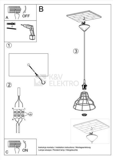 Obrázek produktu Závěsné svítidlo SOLLUX Anata E27 1x60W bez zdroje ocel bílá SL.0145 4