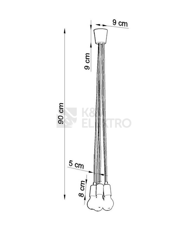 Obrázek produktu Závěsné svítidlo SOLLUX Diego 5 E27 5x60W bez zdroje PVC černá SL.0574 6